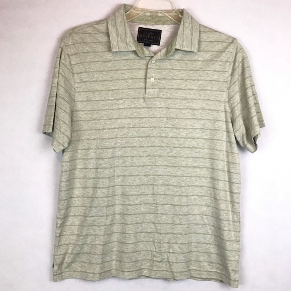 Jos A Bank Traditional Fit Stripe 100% Cotton Polo Shirt Size M
